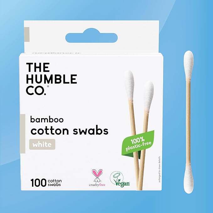 The Humble Co. Bamboo Cotton Swabs (600 count) - Cotton Swabs and Cotton Buds for Ears, Makeup, Pet Care and Cleaning (White)