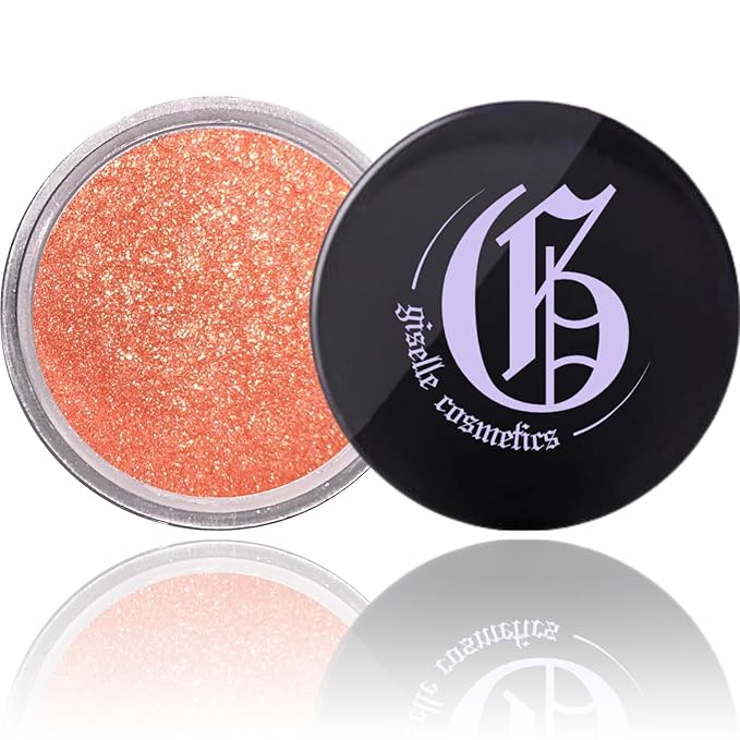 Orange Coral Loose Mineral Eyeshadow Palette - Organic, Hypoallergenic, Talc-Free, Glitter & Shimmer, Metallic, Holographic, Iridescent Eye Shadow Palette Makeup