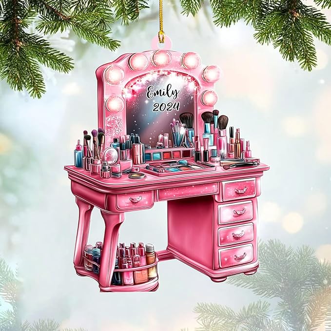Personalized Makeup Tools Ornament β Custom Beauty Christmas Tree Decoration, Holiday Keepsake Gift for Makeup Artists, Cosmetologists, Beauty Lovers, Salon Owners, Families and Coworkers (MKH5)