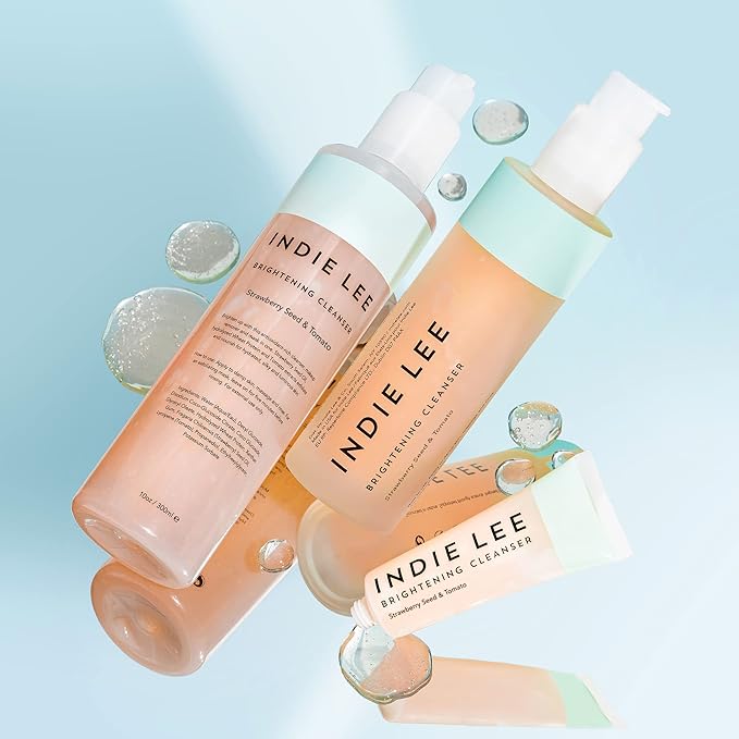 Indie Lee Brightening Facial Cleanser - Daily Hydrating Cleanser, Makeup Remover & Exfoliating Face Mask to Brighten, Firm & Protect Dry Skin - Clean, Gentle Face Wash (4.2oz)
