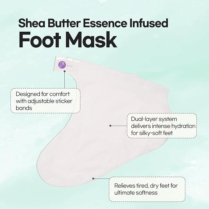 Epielle Nourishing Foot Masks 6 Pairs, Deep Moisturizing Socks for Dry Feet & Cracked Heels, Repair and Nourish with Hemp & Rosemary Extract, Foot Spa & Self Care Gifts for Women, Korean Skin Care