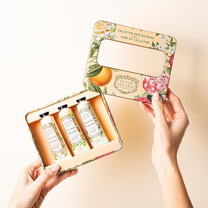 Panier des Sens - Mini Hand Cream Set - Birthday, Gifts for Women - Orange Blossom, Jasmine, Geranium Natural Hand Cream - Gift Ideas Made in France - 96% Natural - Hand Lotion Travel Size 3x1 Floz