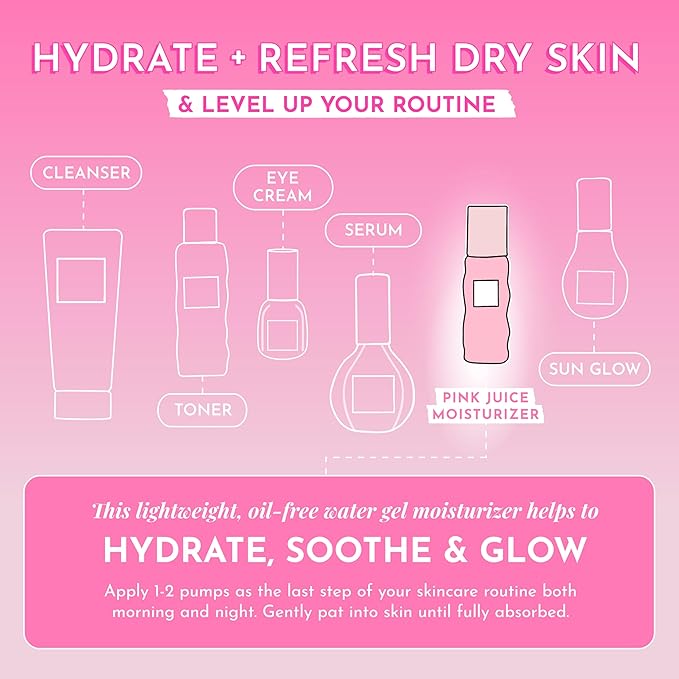 Glow Recipe Limited Edition Pride Pink Juice Water Gel Face Moisturizer - Hydrating Hyaluronic Acid, Radiance Boosting, Non-Comedogenic, Oil-Free, Long-Lasting Korean Skin Care for Oily Skin (50ml)