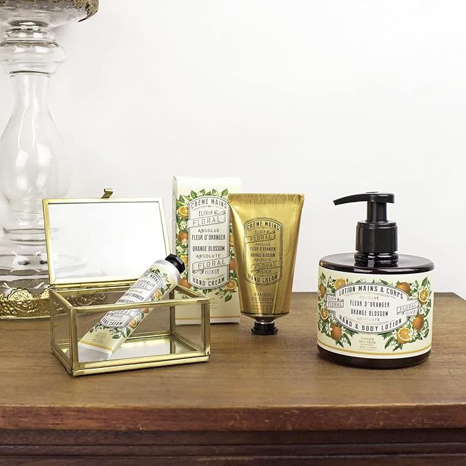 Panier des Sens - Small Hand Cream for Dry Cracked Hands β Orange Blossom Mini Hand Lotion for Dry Skin - With Sweet Almond and Olive Oil - Hand Care 96% Natural Ingredients - Travel Size 1 floz