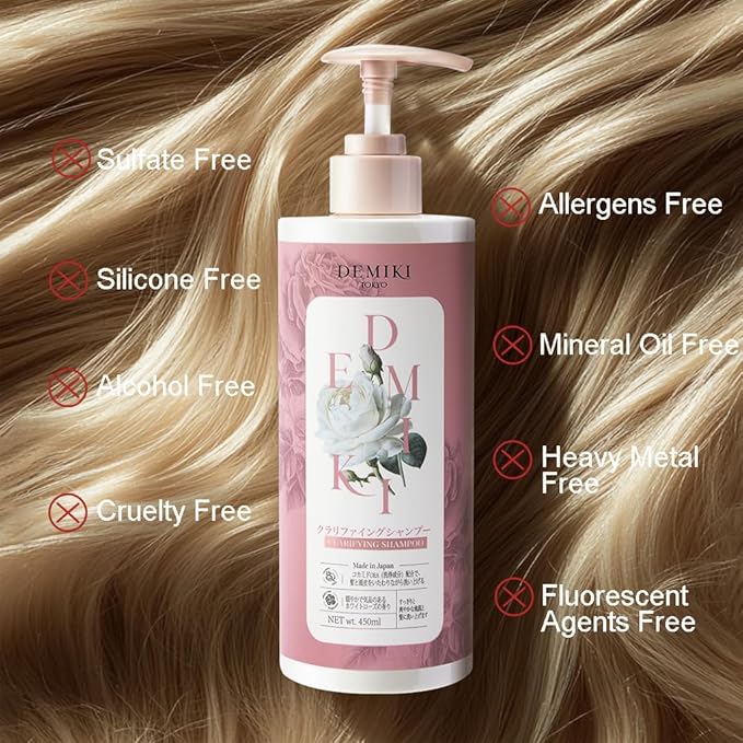 Japanese Shampoo and Conditioner Set for Women,Sulfate Free Shampoo for Oily Hair,Paraben Free,Dye Free,Organic Rose Scent,Clarifying Shampoo Moisturizing and Refreshing Natural Hair Care,32oz