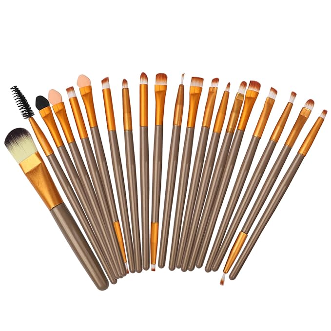 All in One Makeup Kit - 2X14 Eyeshadow Palette, Liquid Foundation, Eyeliner Pencils, Contouring Stick, Lip Gloss, 20Pcs Makeup Brushes (Black)