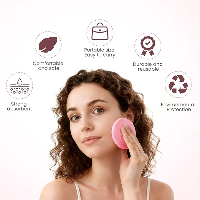 120 PCS-Compressed Facial Sponges,100% Natural Cellulose Face Sponge, Professional Cosmetic Spa Sponges for Daily Facial Cleansing,Exfoliating,Makeup Removal,Travel Skincare Essentials (Pink)
