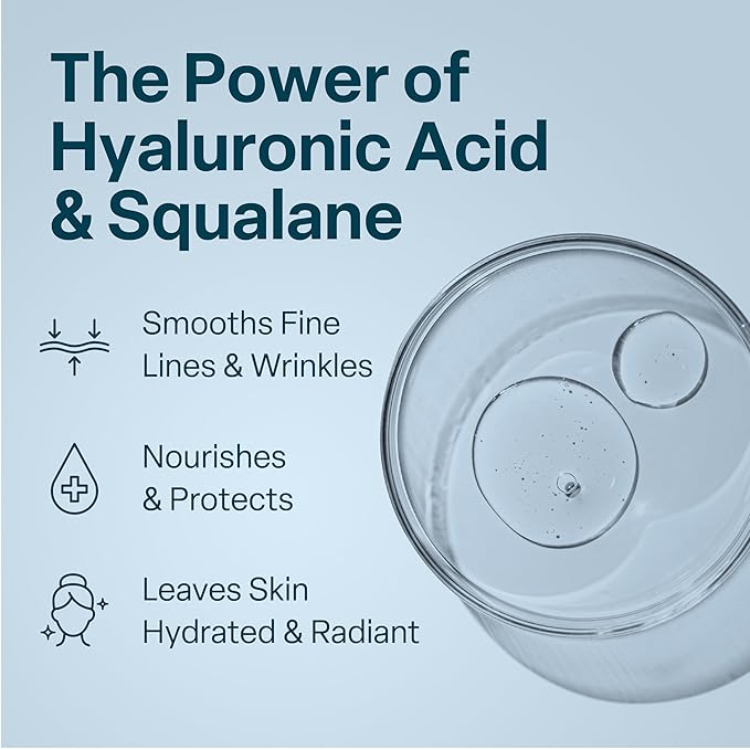 QRxLabs Plant-Based Squalane Moisturizer Cream - 2 fl oz (60 mL) - Face & Body Hyaluronic Acid Moisturizer
