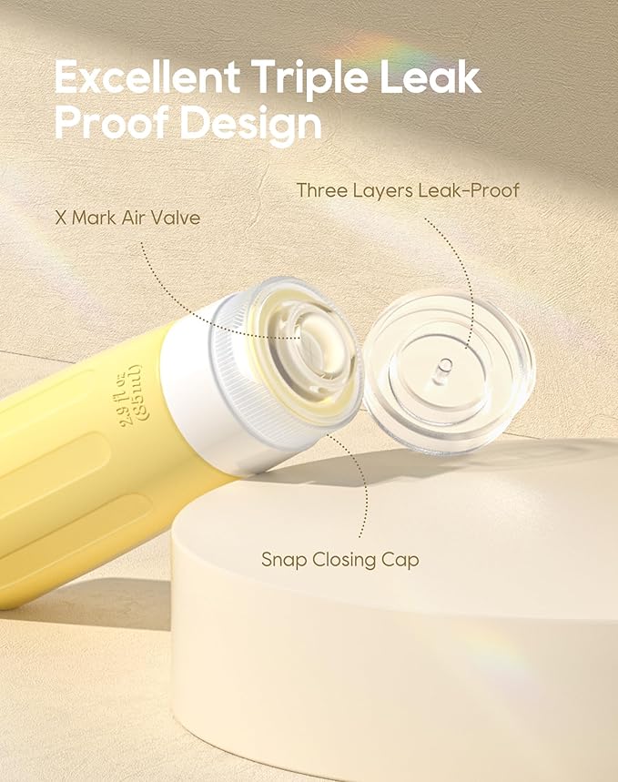 Morfone 16 Pack Silicone Travel Bottles Set for Toiletries TSA Approved Travel Containers Leakproof Squeezable Refillable Accessories 2oz 3oz for Shampoo Conditioner Lotion Liquids (Brown Yellow)