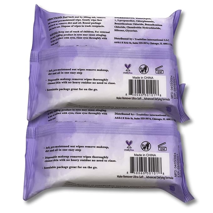 mivida Hypoallergenic Makeup Remover Wipes | 2 Pack of 25 Count | Biodegradable Facial Cleansing Makeup Remover Face Wipes with Hyaluronic Acid, Fragrance Free, Alcohol Free, Plant Based Wipes