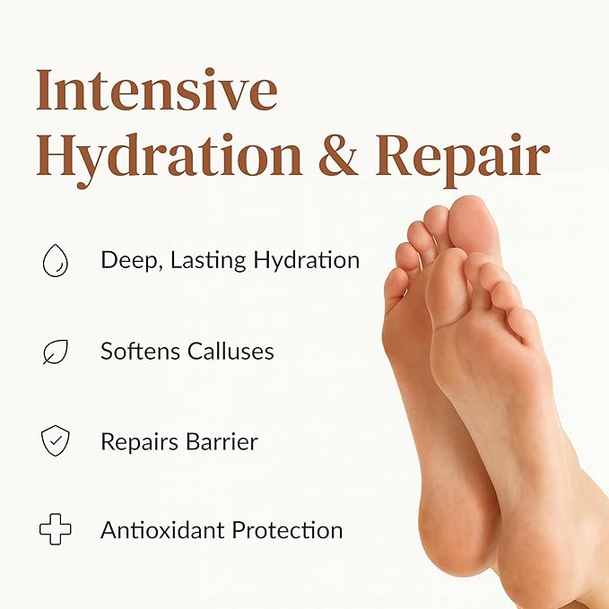 Epielle Hydrating Foot Masks 6 Pairs, Deep Moisturizing Socks for Dry Feet & Cracked Heels, Relieve and Soften with Shea Butter & Jojoba Oil, Korean Skin Care, Spa Set, Self Care Gifts for Women