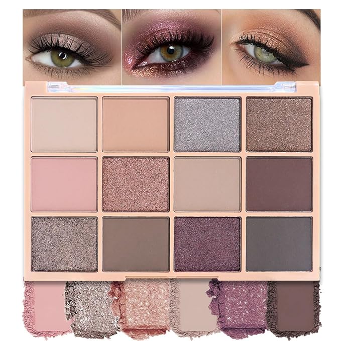 Eye Shadow Palette,Nude Silver Gray Cream Eyeshadow Makeup Pallets for Women Natural Eyeshadows for Eyes Long Lasting Naturing-Looking