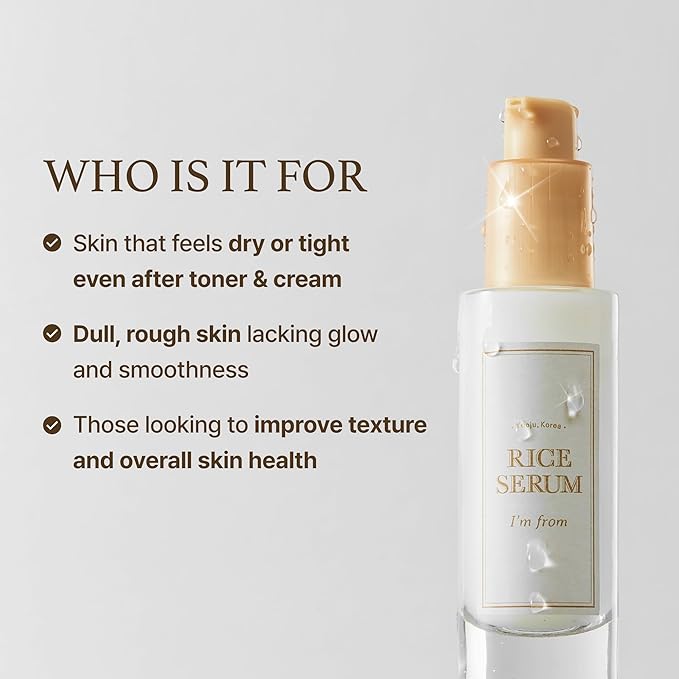 I'm from Rice Serum, Korean Fermented Rice Embryo Extract Boosts Collagen, Vitality, Radiant Glowing Skin, Niacinamide, Vitality to Dull Skin, Nourishing, Moisturizing