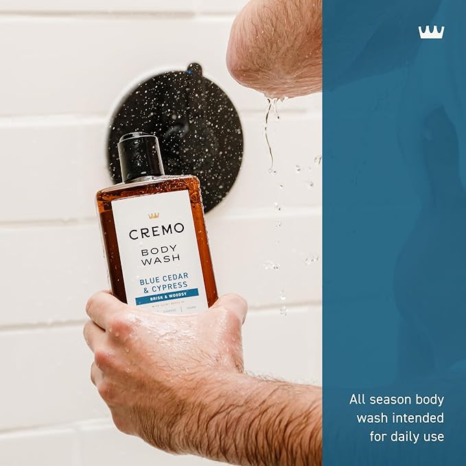 Cremo Body Wash Men, A Woodsy Scent with Notes of Lemon Peel, Cypress and Cedar, 16 Fl Oz