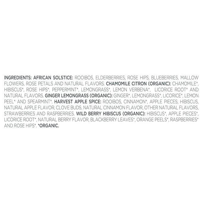 Tea Forte Assorted Herbal Petite Presentation Box Tea Gift Set Sampler, 10 Count, 2 of Each Variety Individually Wrapped Handcrafted Pyramid Infuser Bags