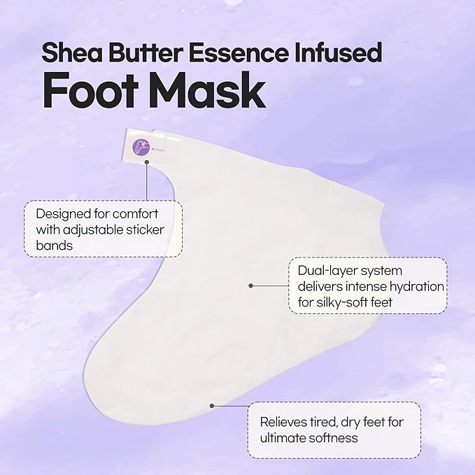 Epielle Relaxing Foot Masks 6 Pairs, Deep Moisturizing Socks for Dry Feet & Cracked Heels, Relieve and Soften with Melatonin & Lavender Extract, Korean Skin Care, Foot Spa, Self Care Gifts for Women