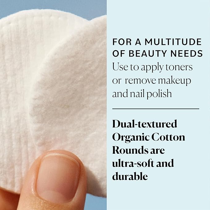 Sky Organics Organic Cotton Rounds for Sensitive Skin, 100% Pure GOTS Certified Organic for Beauty & Personal Care, 300 ct