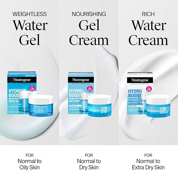 Neutrogena Hydro Boost Water Gel, Hyaluronic Acid Facial Moisturizer for Normal to Oily Skin, Hydrating Face Moisturizer, 1.7 fl. oz + Trial Size Hydro Boost Facial Cleanser, 0.5 fl. oz