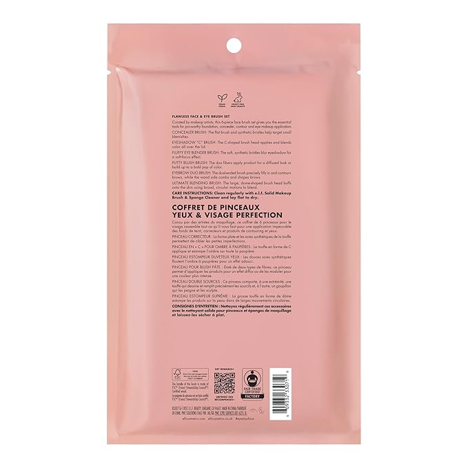 e.l.f. Flawless Face Kit, 6-Piece Brush Collection, Brushes For Face, Eyes & Brows, Vegan & Cruelty-Free