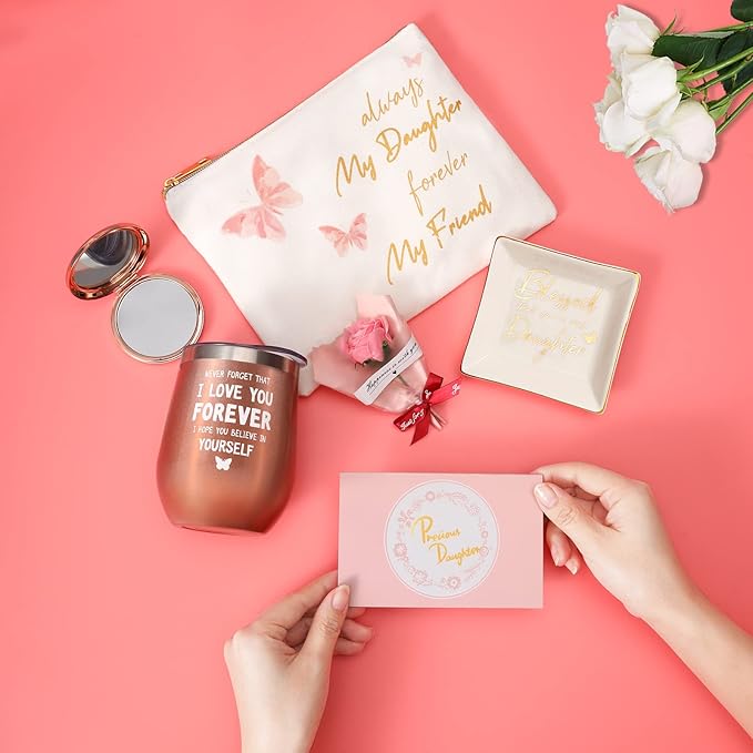 Gift Box for Daughters - Birthday SPA Gift Basket for Grown Adult Women and Girls from Mom Dad - Heartfelt Gift Sets for Graduation, Congratulations, Christmas, Holidays, Thank You