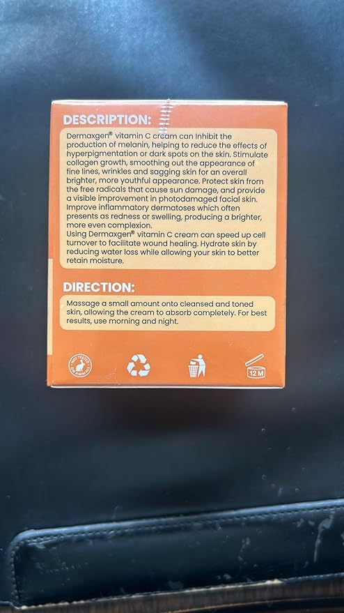 Organic Vitamin C Cream for Face - Deep Hydration Vitamin C Face Moisturizer with Hyaluronic Acid and Vitamins C & E - Anti-Aging Formula to Reduce Wrinkles and Fine Lines - 1.7 Fl Oz