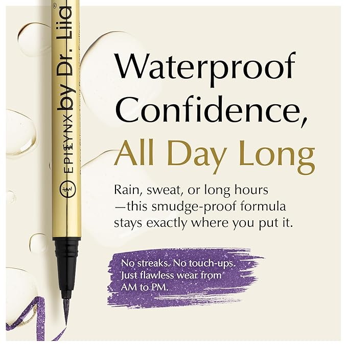 Waterproof Eyeliner - Smudge-Proof Liquid Eyeliner Pen with Precision Tip for Smooth, Long-Lasting Application - Vegan, Hypoallergenic & Gluten-Free Eye Liner - 2mL Shimmer Royal Purple
