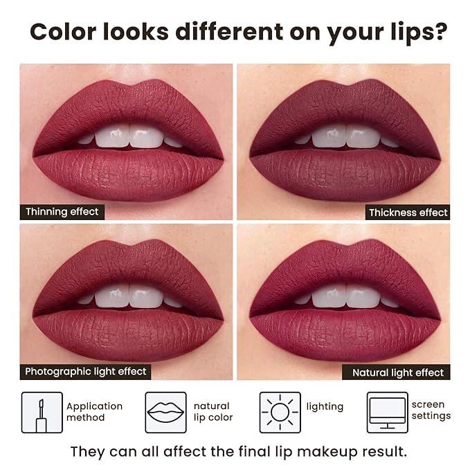 Pure Essence Liquid Lipstick - Long-Lasting, Smudge-Proof, Transfer-Resistant Lip Color,Waterproof, Non-Transfer Formula