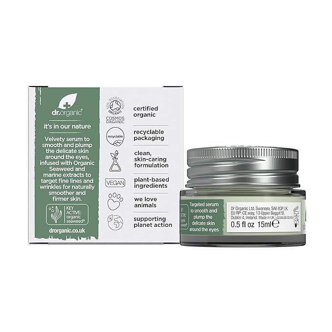 Dr. Organic Ageless Daily Hydration Gel with Seaweed | Hydrating, Tones & Smoothes Complexion, Certified Organic, Paraben & SLS-Free, Recyclable, 50 mL / 1.7 fl oz