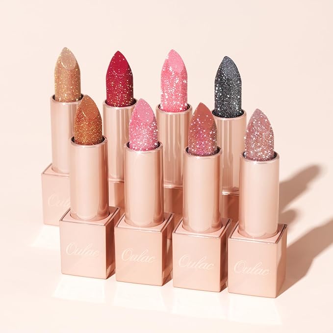 Oulac Infinity Moisture Shine Lipstick - High Shine Shimmery Finish, Super Creamy Texture, Medium to High Coverage - Gluten Free, PG13 Sahara Glow