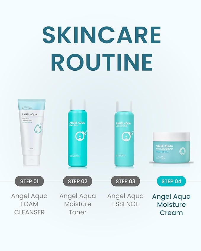 BEYOND Angel Aqua moisture Cream (5.1fl oz) - Instant Cooling, Hydrating, Soothing Lightweight Face Gel Moisturizer, Sleeping Mask. Korean Skin Care, Vegan. Cica, Hyaluronic Acid, Panthenol.