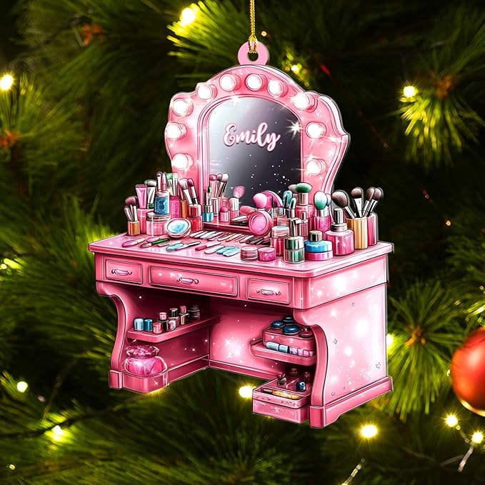 Personalized Makeup Tools Ornament β Custom Beauty Christmas Tree Decoration, Holiday Keepsake Gift for Makeup Artists, Cosmetologists, Beauty Lovers, Salon Owners, Families and Coworkers (MKH6)