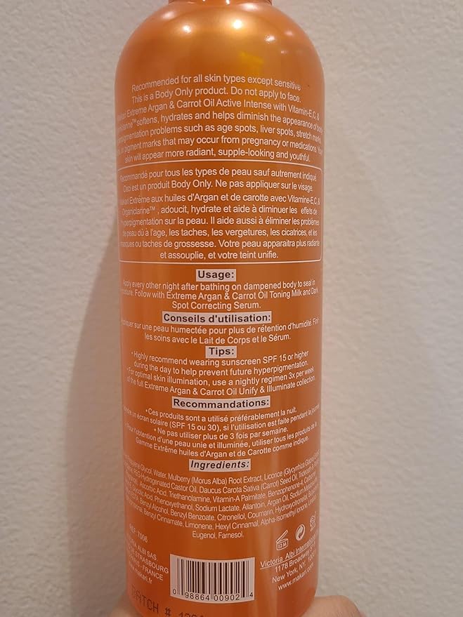 MAKARI Extreme Argan & Carrot Seed Oil Skin Toning 2 Piece Gift Set | Exfoliating Soap & Tone Boosting Body Lotion Ideal for All Types, Botanical Self Skin Care Kit with Free Makeup Bag