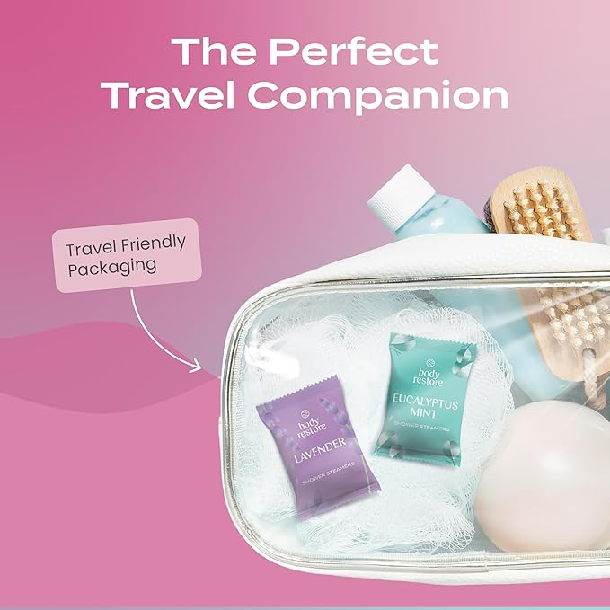 Body Restore Shower Steamers Aromatherapy 15 Pack - Birthday Gifts for Women, Men, Travel Essentials, Stress Relief, Relaxation, Self Care - Rose