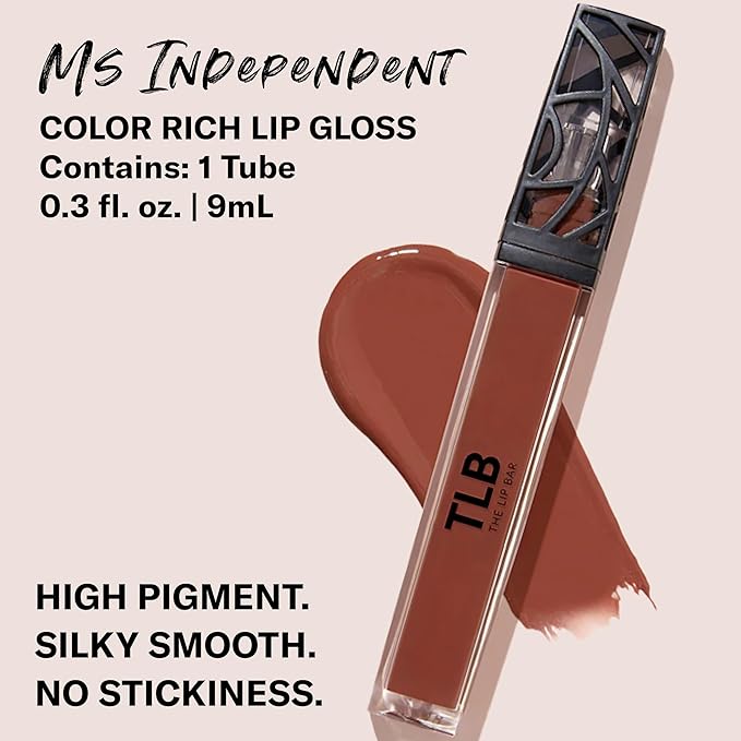The Lip Bar - Lip Gloss, Headliner (Warm Terracotta Brown) - Gloss Up Sheer Finish - Smooth, Not Sticky Formula - Coconut Oil, Olive Oil, Argan Oil & Vitamin E - Vegan & Cruelty Free - .30 fl oz