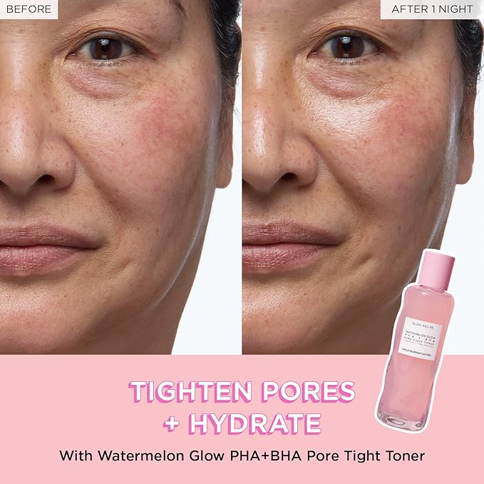 Glow Recipe Full-Size Routine Kit - Avocado Cleanser (150ml) + Watermelon BHA+PHA Toner (150ml) + Pink Juice Moisturizer (50ml) + Niacinimide Hue Drops (40ml)