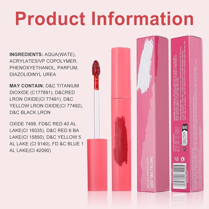Lip Liner - Lip Stain Peel Off Moisturizing Long-Lasting & Waterproof Transfer Proof & Plumping, Non-Stick Cup Lip Liner Stain Tint For All Skin Types (Rose, 1 PCS)