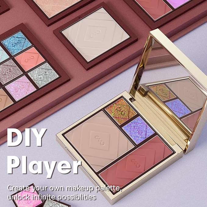 CHARMACY Chameleon All-in-One Palette, Intense Color Shifting, Makeup Set for Women&Beginner Blush, Highlighter, Contour, Eyeshadow & Eyeliner, Face & Eye Make up Gift Set For Girl (1.76 Ounce)