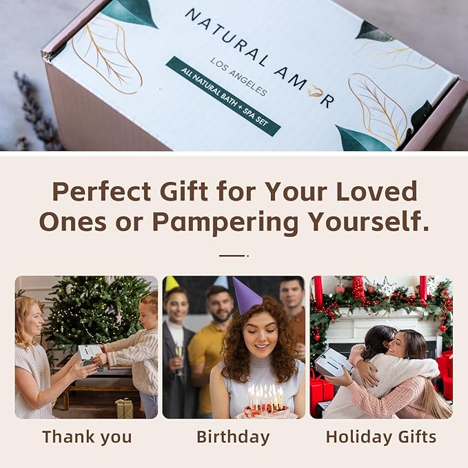 Natural Amor All Natural Bar Soap Set (5 Pack), Shea Butter Enriched, Gentle Bar for All Skin Type, Essential Oils Scented, Handmade Soap Gift Set For Women & Men