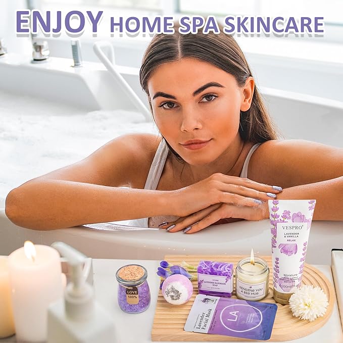 Birthday & Get Well Soon Care Packages & Gift Baskets for Her - Bath Relaxing Spa Set - Self Care Gifts for Women Who Have Everything