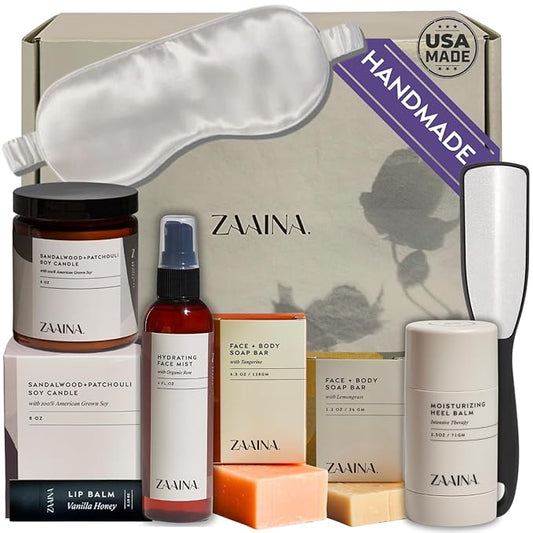 ZAAINA Wellness Spa Set for Women - Self Care Gift Basket for Her, Pampering Home Spa Package for Woman, Unique Gift for Mom, Relaxing Birthday Gifts for Women