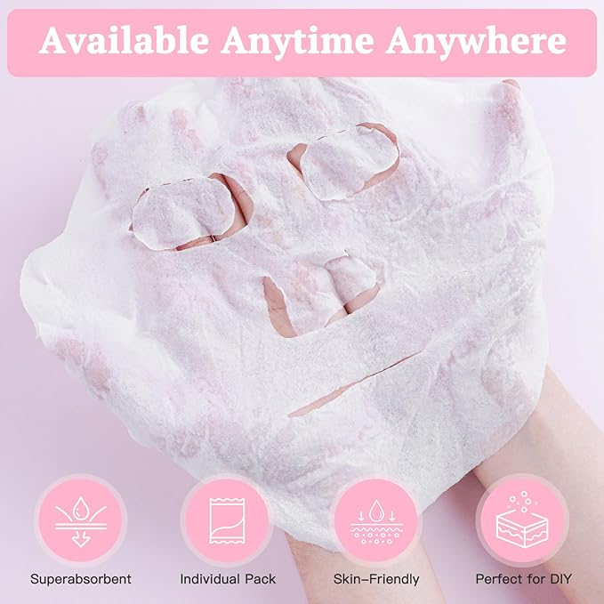 100PCS Compressed Cotton Facial Mask Sheets, Disposable DIY Mask Paper Beauty Tool for Skin Care, Cotton Masks for Home, Travel