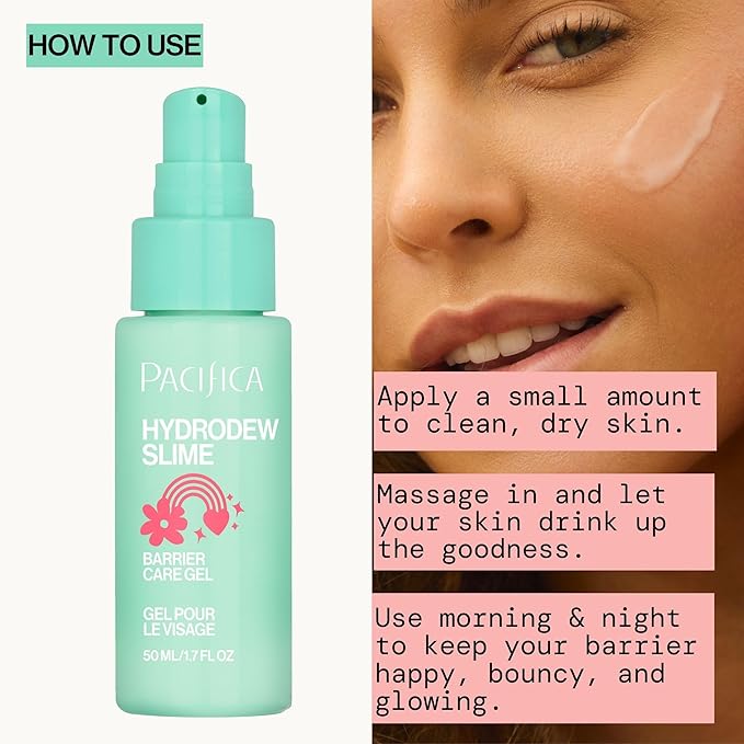 Pacifica Hydrodew Slime Vegan Snail Mucin Barrier Face Moisturizing Gel, Hydrating For Smoothing & Refining Skin, Vegan & Cruelty-Free