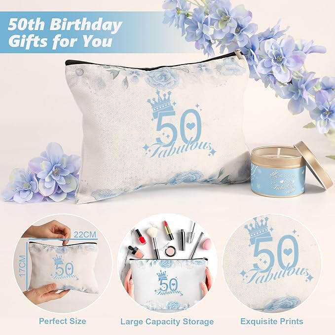 50th Birthday Gifts for Women, Unique Gifts for Her, Spa Baskets for Women, Happy 50 Year Old 1974 Birthday Boxs, Spa Gifts for Mom Sister Friend Wife Coworker