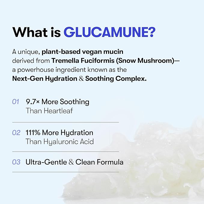 VT COSMETICS Glucamune Cream, Hydrating Vegan Moisturizer for Face, Hypoallergenic, Fragrance-Free, for Dry & Sensitive Skin, Beta-Glucan, Glucosamine, Glass Skin Glow, Korean Skincare (3.38 fl Oz)