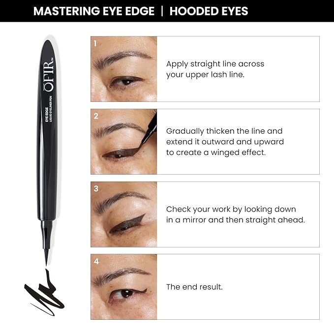 OFIR Eye Edge Liquid Eyeliner Pen | Water and Smudge Proof | Long Lasting Matte Finish, Soft Tip with Bold Pigment | Cruelty Free Formula | Brown Eyeliner for Women | Carob - Rich Brown | 0.04 Fl Oz