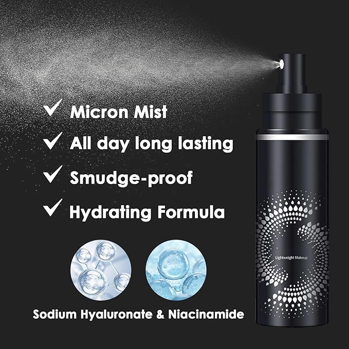 2PCS Makeup Setting Spray Set for Face, Weightless Long Lasting Waterproof Fixing Makeup Setting Face Spray, Smudge-proof, Hydrating & Refreshing Setting Spray Makeup for All Skin Type(A)