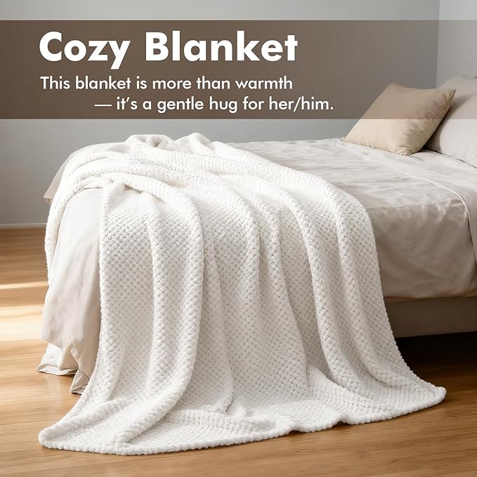 Natural Amor 8-Piece Spa Gift Set with Blanket – Self-Care Box with Lavender Body Butter, Soap, Candle – Blanket with Grey Ribbon Gift for Women, Birthday, Holiday