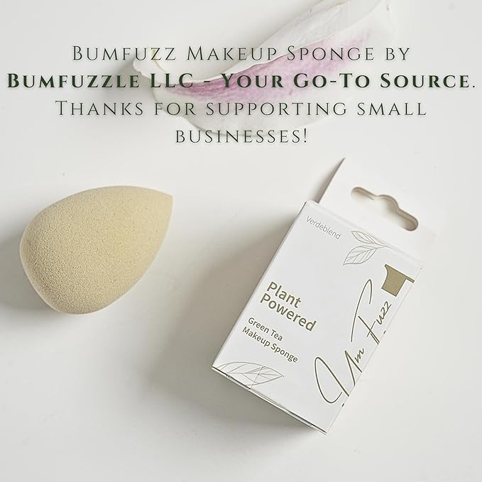 Green Tea Beauty Sponge - Plant-Based, Eco-Friendly, Cruelty-Free, Dye-Free & Latex-Free Blender, Biodegradable & Vegan Makeup Sponge, Makeup Blender, Perfect for Liquid & Powder (1 Count)