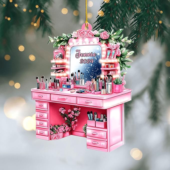 Personalized Makeup Tools Ornament β Custom Beauty Christmas Tree Decoration, Holiday Keepsake Gift for Makeup Artists, Cosmetologists, Beauty Lovers, Salon Owners, Families and Coworkers (MKH3)