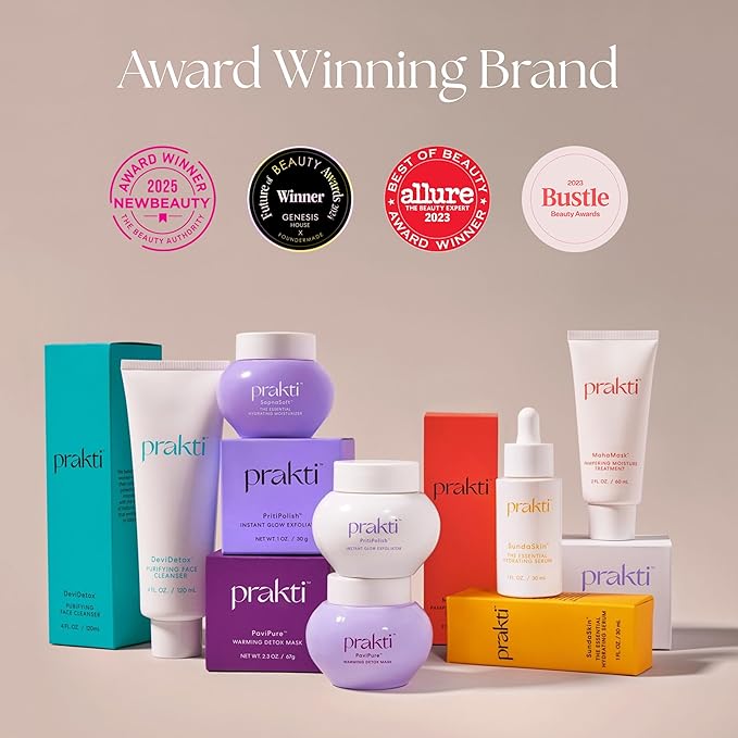 Prakti SundaSkin Essential Hydrating Serum, Firms, Smooths & Evens Skin Tone with Niacinamide & Hyaluronic Acid, 1 fl oz